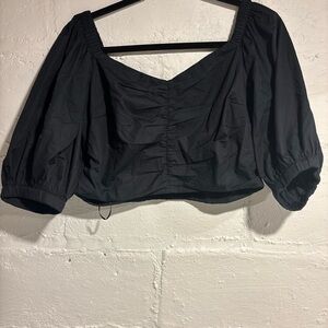 Abercrombie & Fitch Black Puff Sleeve Blouse